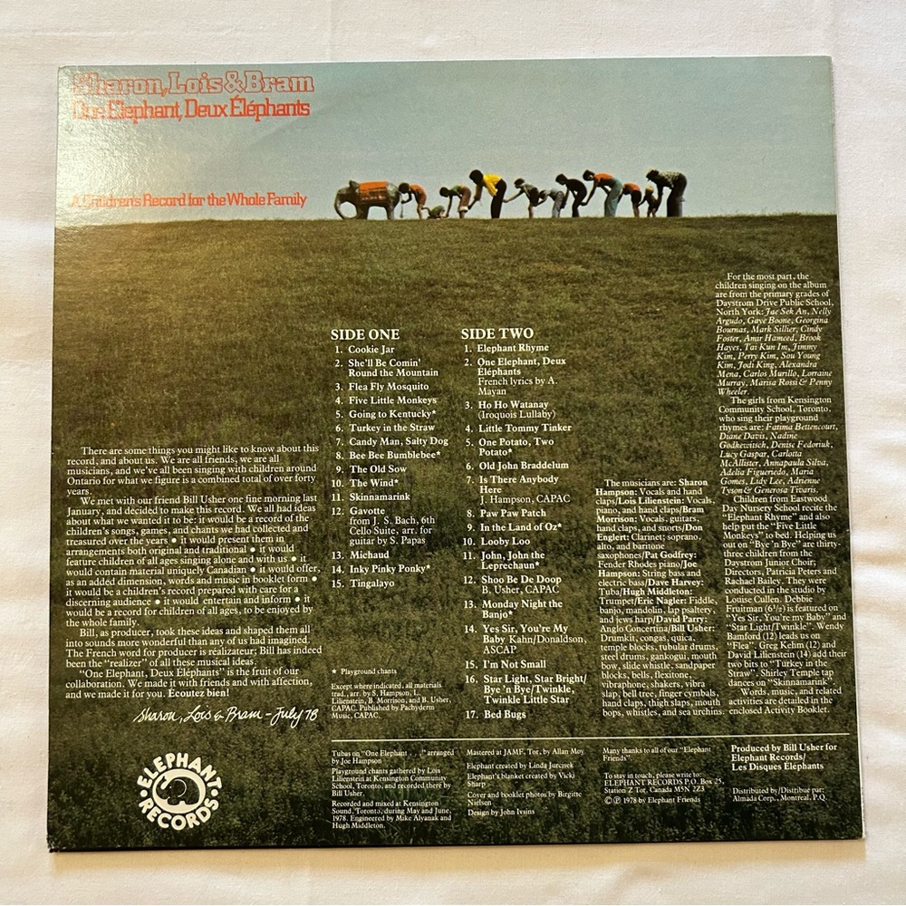 Sharon, Lois & Bram Vinyl Record - Picture 2 of 5